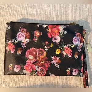 Aldo Black Floral Wristlet